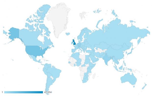 MAp of the world showing the global reach