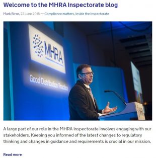 MHRA Inspectorate Blog 1st post