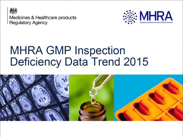 Front page of the MHRA GMP Inspection Deficiency Data Trend 2015