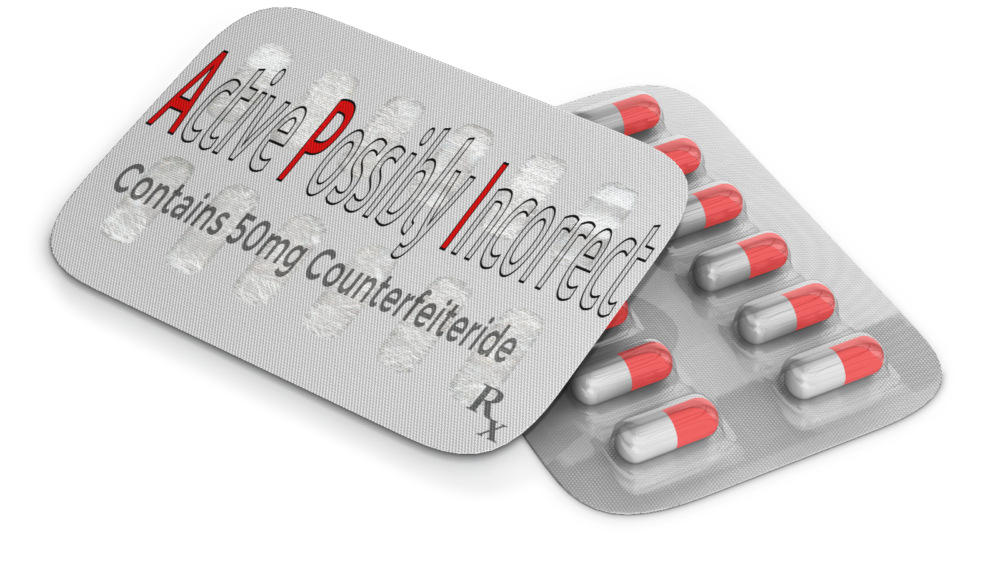 Blister pack of counterfeit medicines