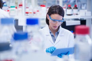 Jane at work in a lab