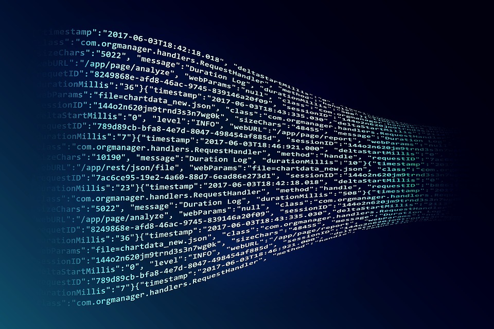 Computer coding making a decorative pattern to illustrate a large volume of data 