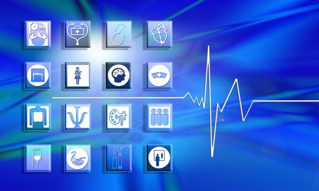 An ECG and various health images